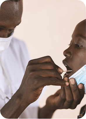 Healthcare professional with child patient